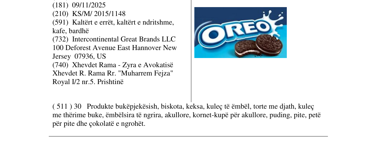 Zëri i markës OREO në buletin