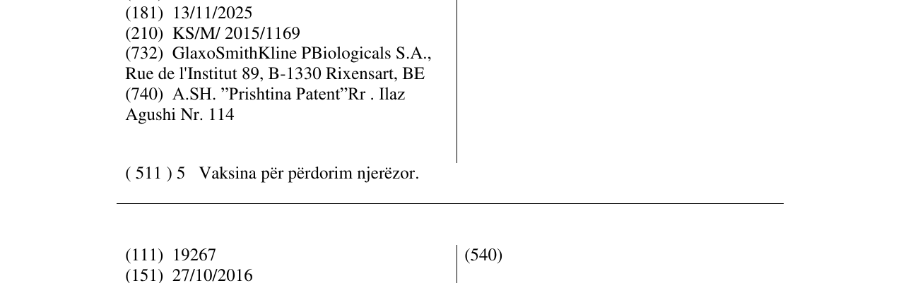 Zëri i markës LIBZORIX në buletin