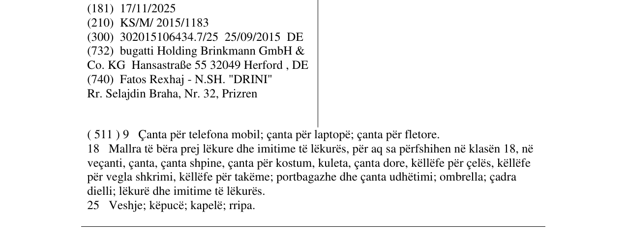 Zëri i markës EDUARD DRESSLER në buletin
