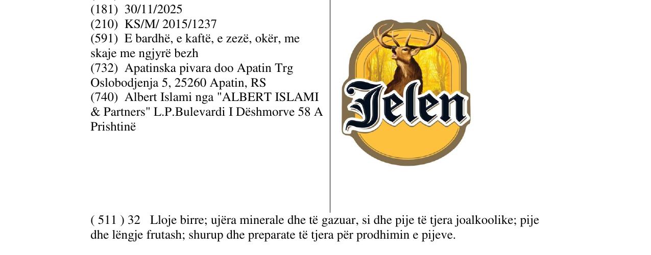 Zëri i markës Jelen në buletin