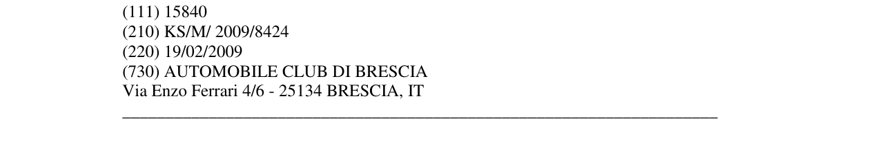 Zëri i markës MILLE MIGLIA në buletin