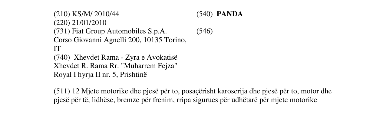 Zëri i markës PANDA në buletin
