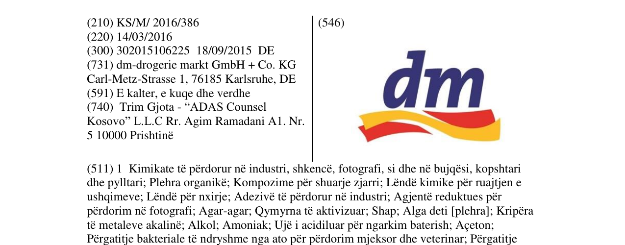 Zëri i markës dm në buletin