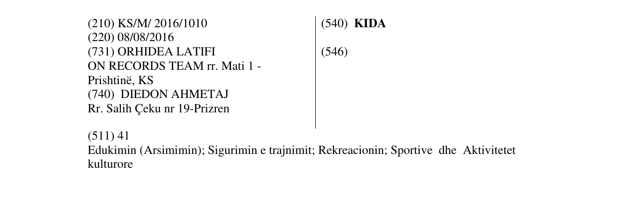 Zëri i markës KIDA në buletin
