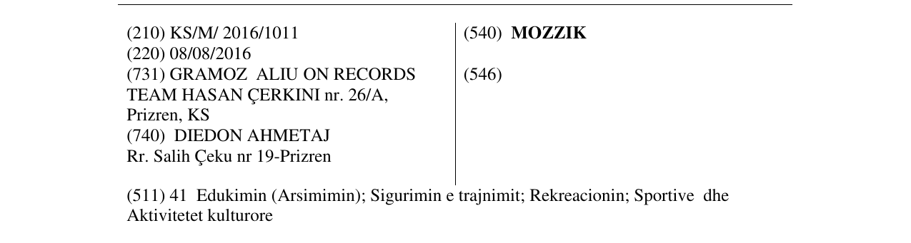Zëri i markës MOZZIK në buletin