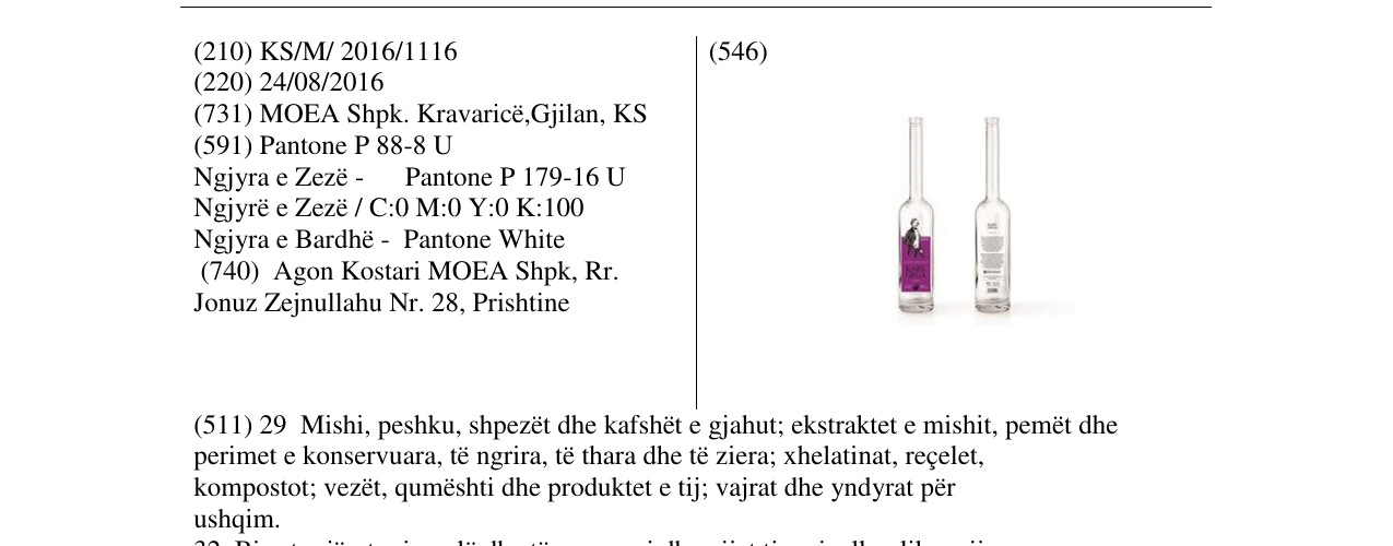 Zëri i markës KARL GEGA në buletin