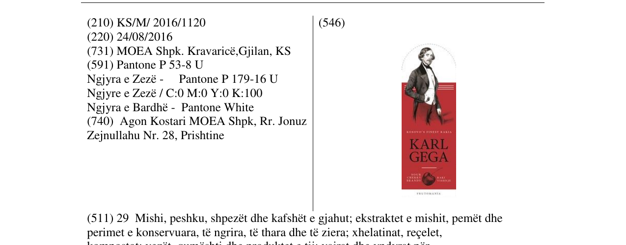 Zëri i markës KARL GEGA në buletin