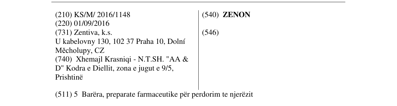 Zëri i markës ZENON në buletin