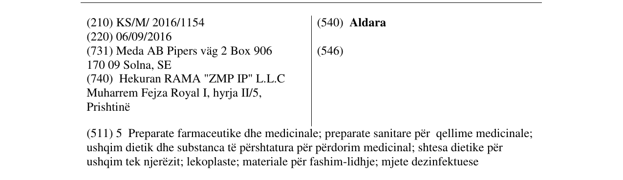 Zëri i markës Aldara në buletin