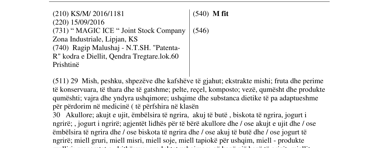 Zëri i markës M fit në buletin
