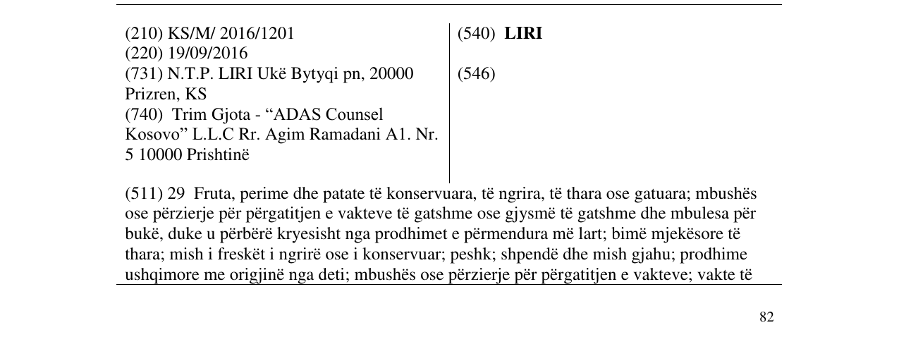 Zëri i markës LIRI në buletin