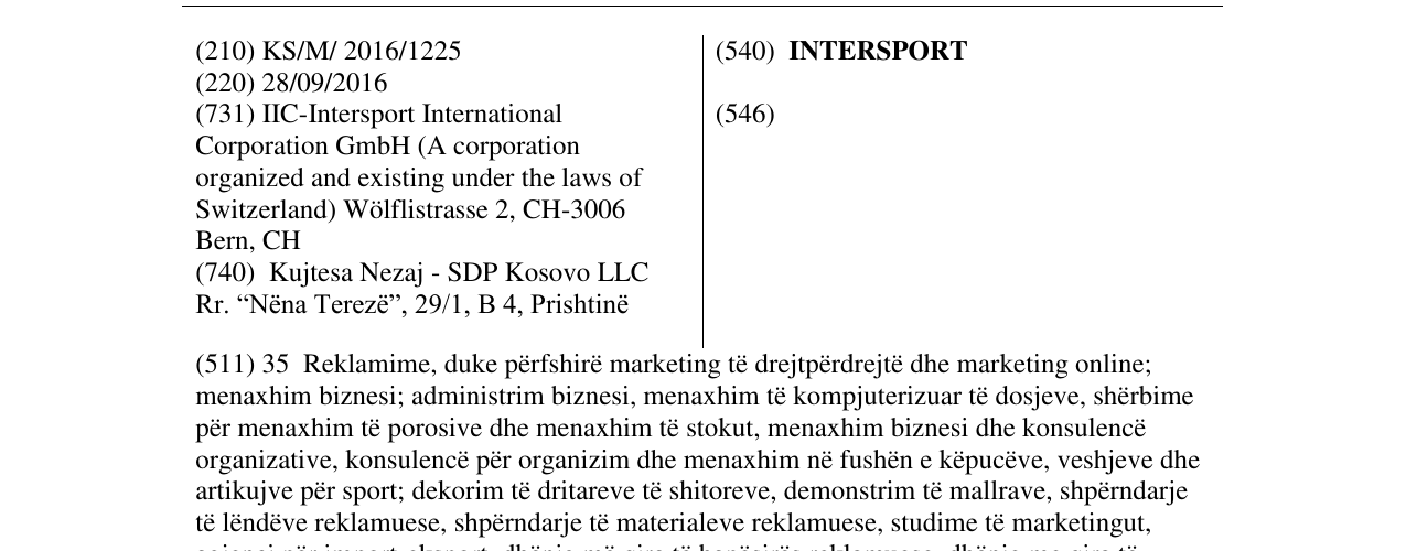 Zëri i markës INTERSPORT në buletin