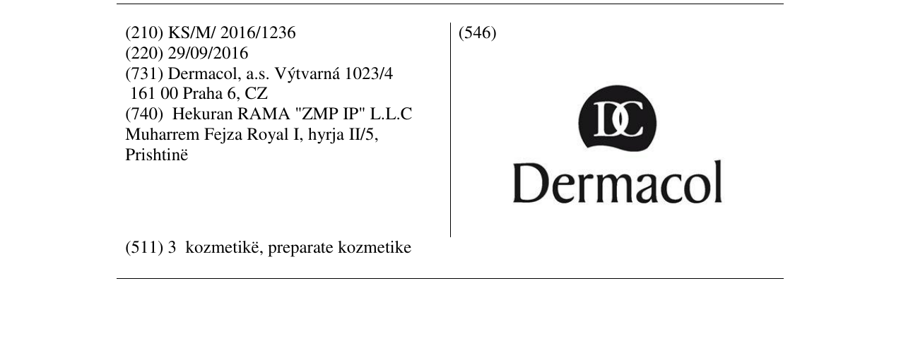 Zëri i markës Dermacol në buletin