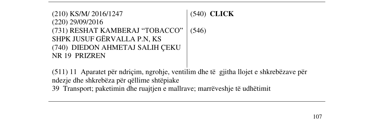 Zëri i markës CLICK në buletin