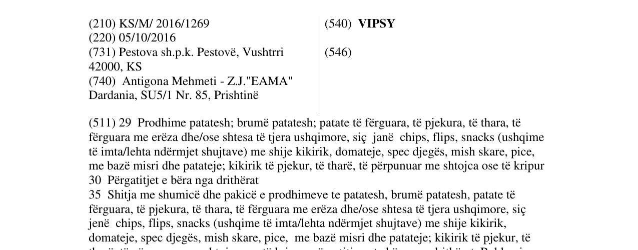 Zëri i markës VIPSY në buletin