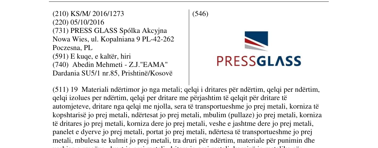 Zëri i markës PRESSGLɅSS në buletin