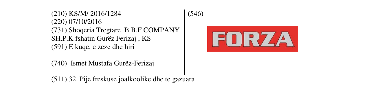 Zëri i markës FORZA në buletin