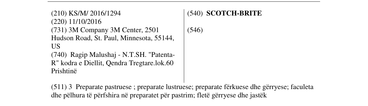 Zëri i markës SCOTCH-BRITE në buletin