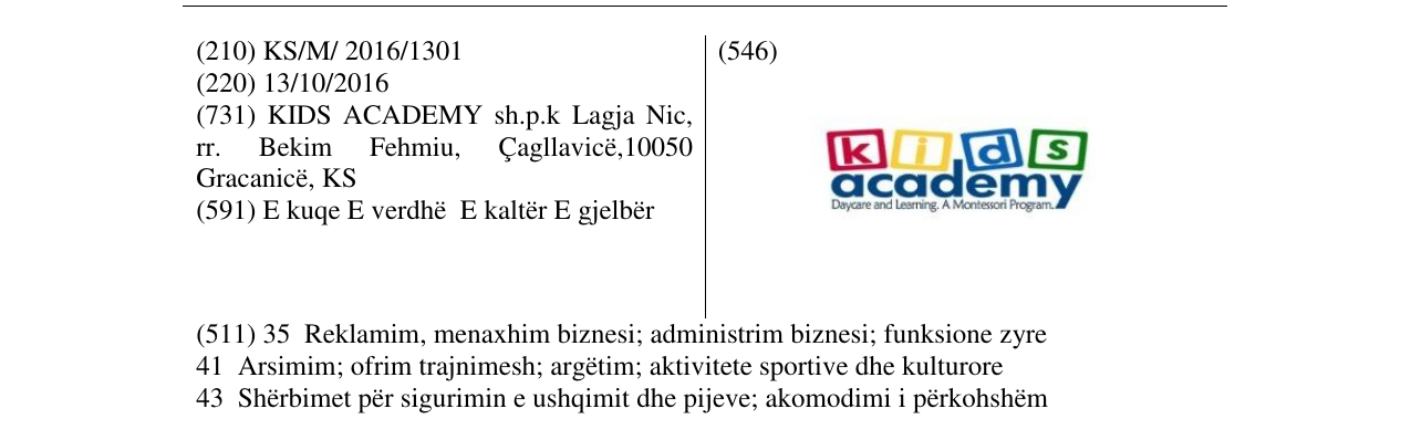 Zëri i markës kids academy në buletin