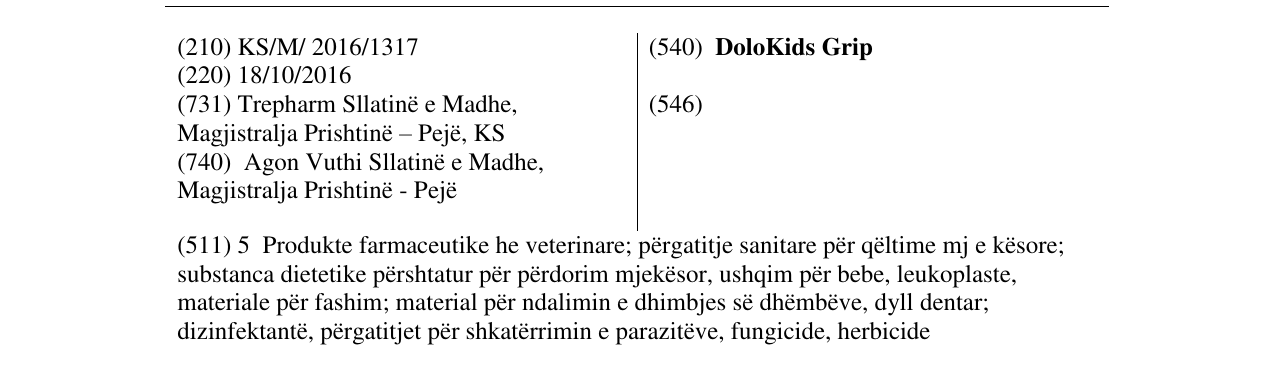Zëri i markës DoloKids Grip në buletin