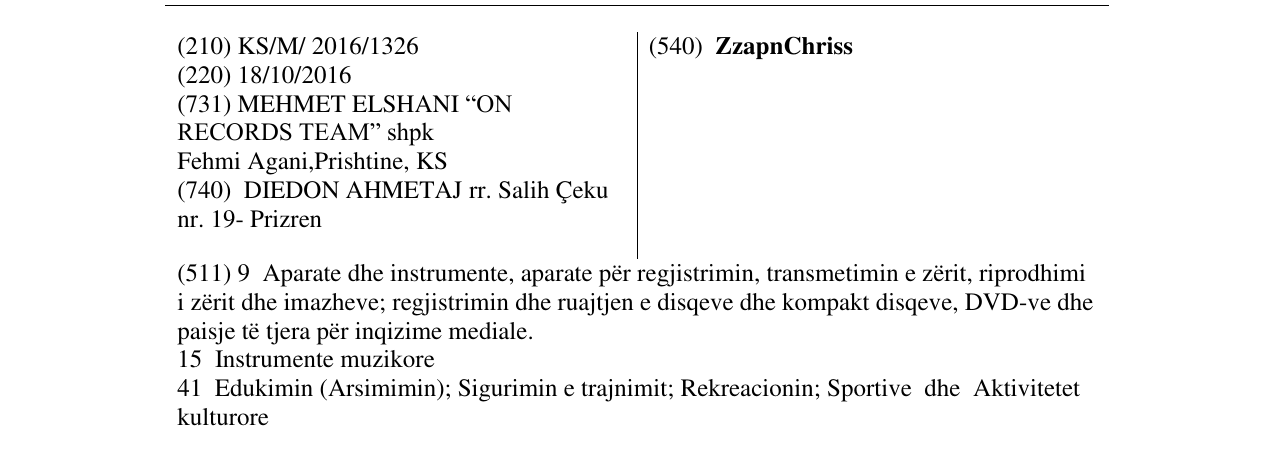 Zëri i markës ZzapnChriss në buletin