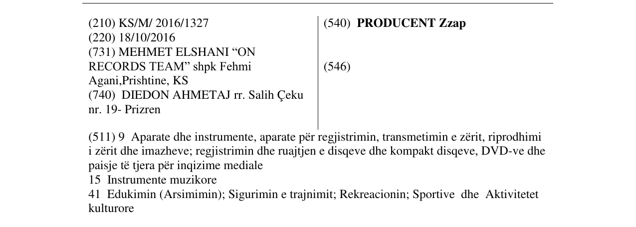 Zëri i markës PRODUCENT Zzap në buletin