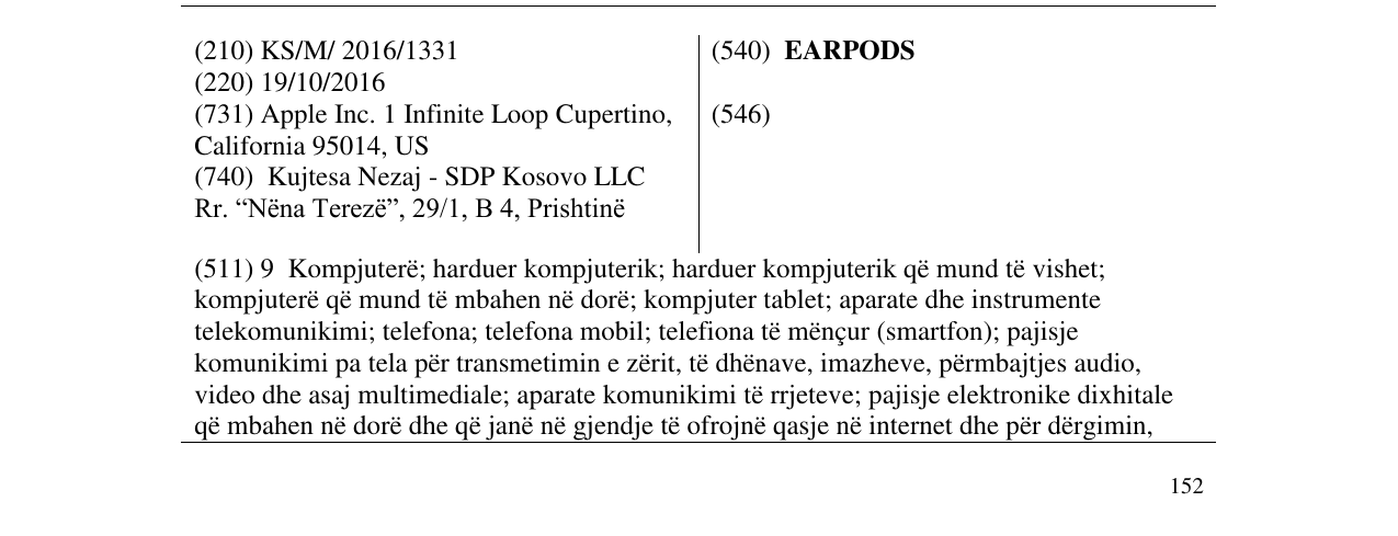 Zëri i markës EARPODS në buletin