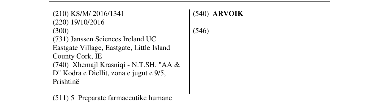 Zëri i markës ARVOIK në buletin