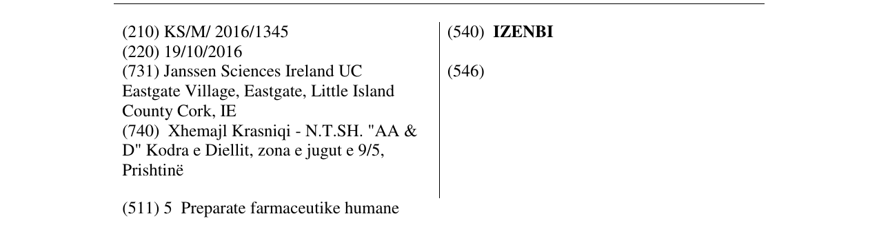 Zëri i markës IZENBI në buletin