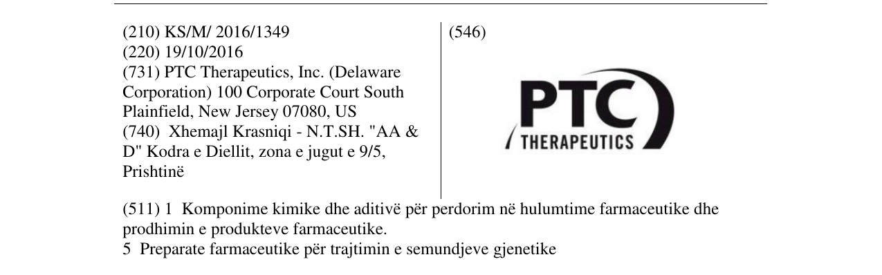 Zëri i markës PTC THERAPEUTICS në buletin
