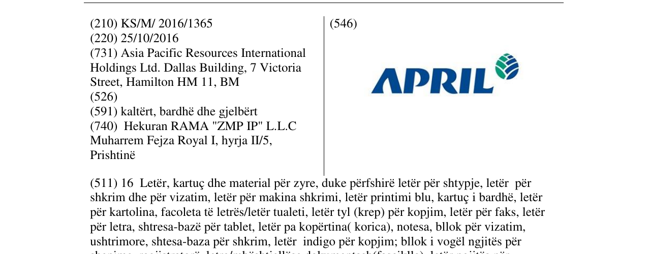 Zëri i markës APRIL në buletin