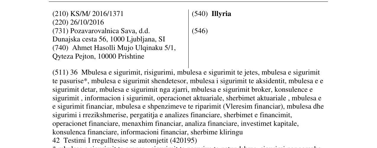 Zëri i markës Illyria në buletin
