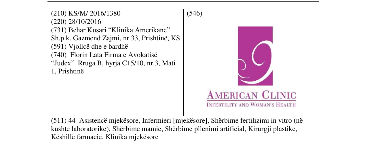 Zëri i markës AMERICAN CLINIC në buletin