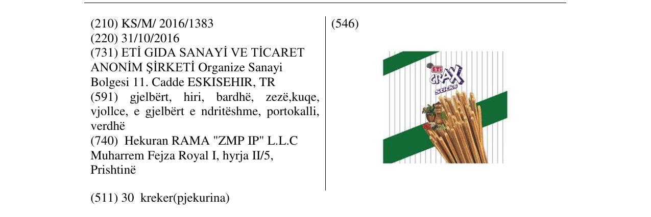 Zëri i markës CRAX Sticks në buletin
