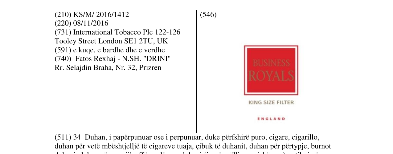 Zëri i markës BUSINESS ROYALS në buletin