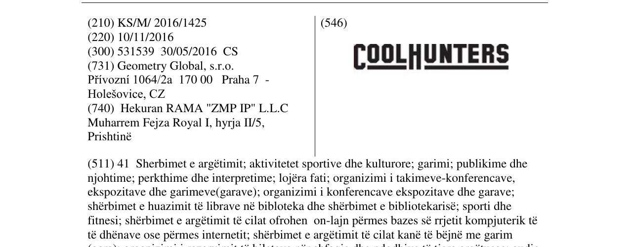 Zëri i markës COOLHUNTERS në buletin