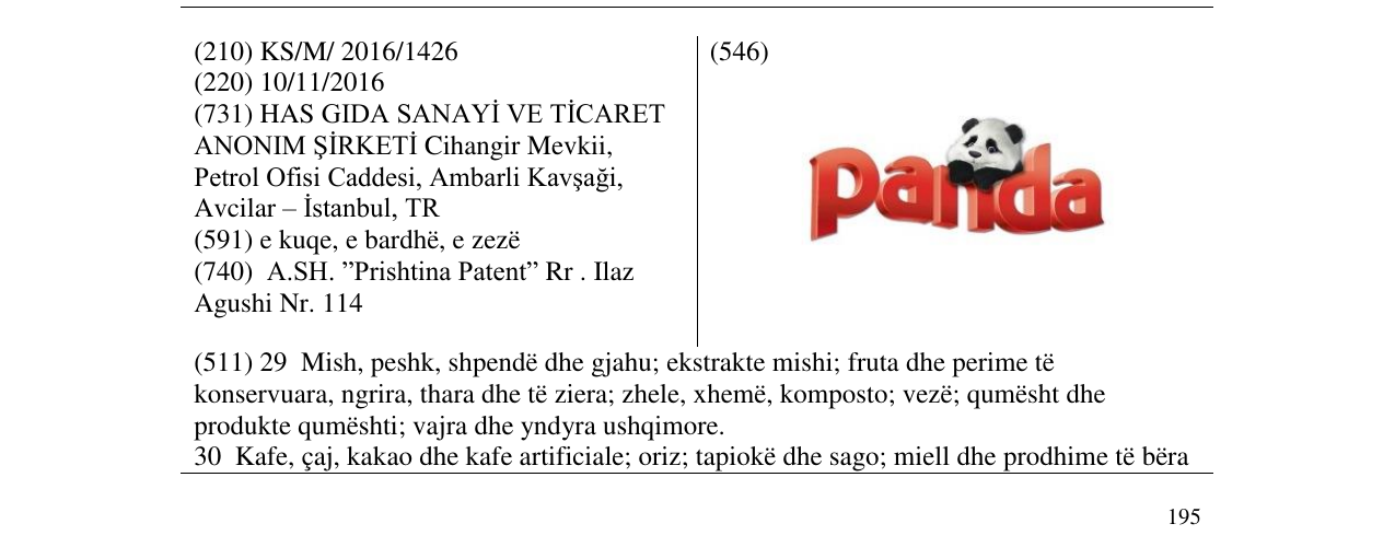 Zëri i markës Panda në buletin