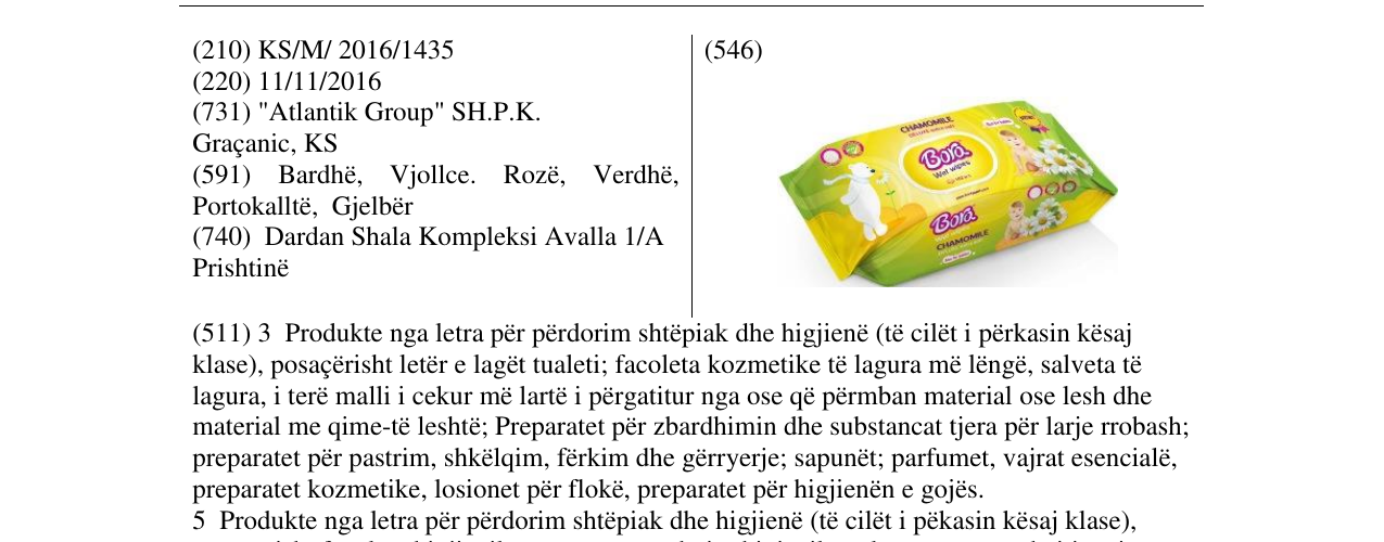 Zëri i markës Bora në buletin