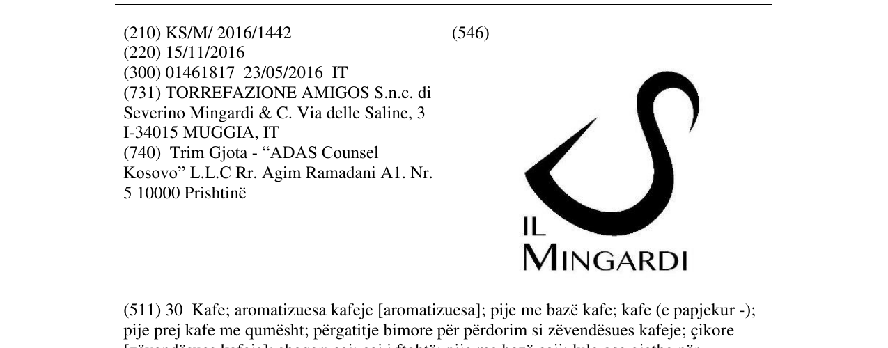 Zëri i markës IL MINGARDI në buletin