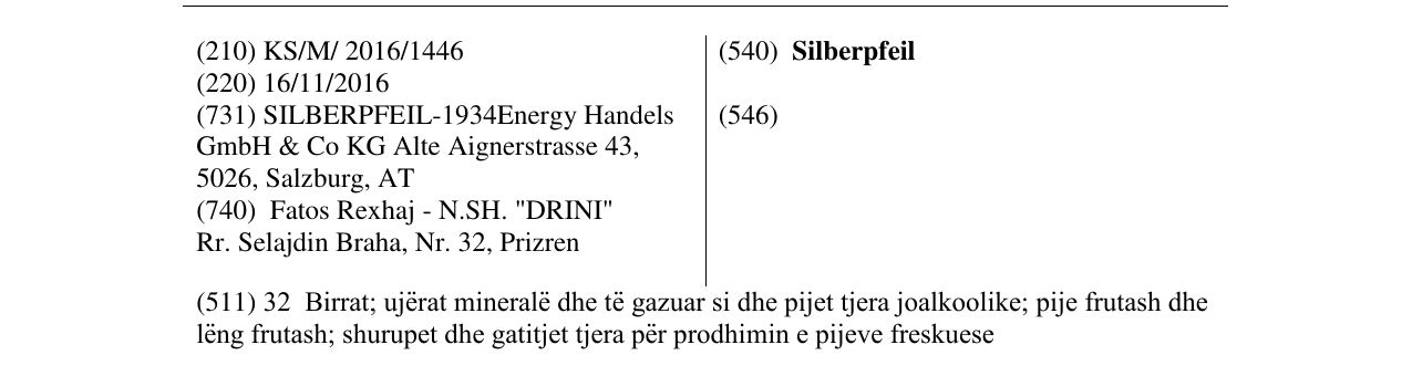 Zëri i markës Silberpfeil në buletin