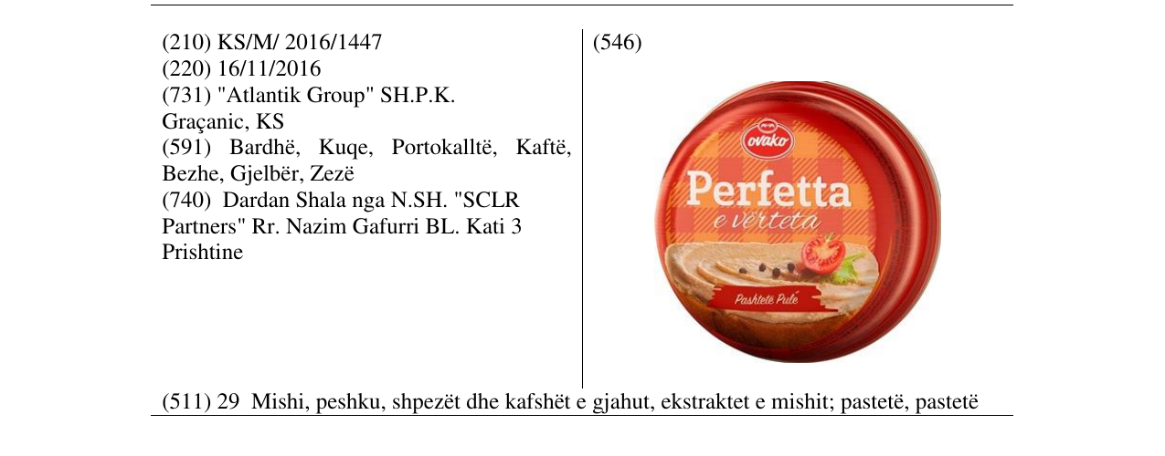 Zëri i markës Perfetta e vërtetta në buletin