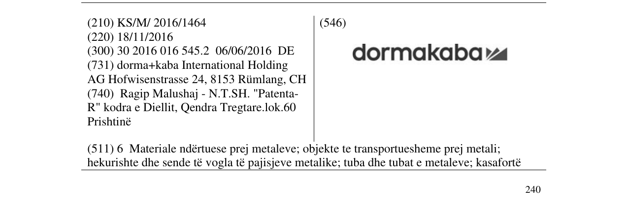 Zëri i markës dormakaba në buletin