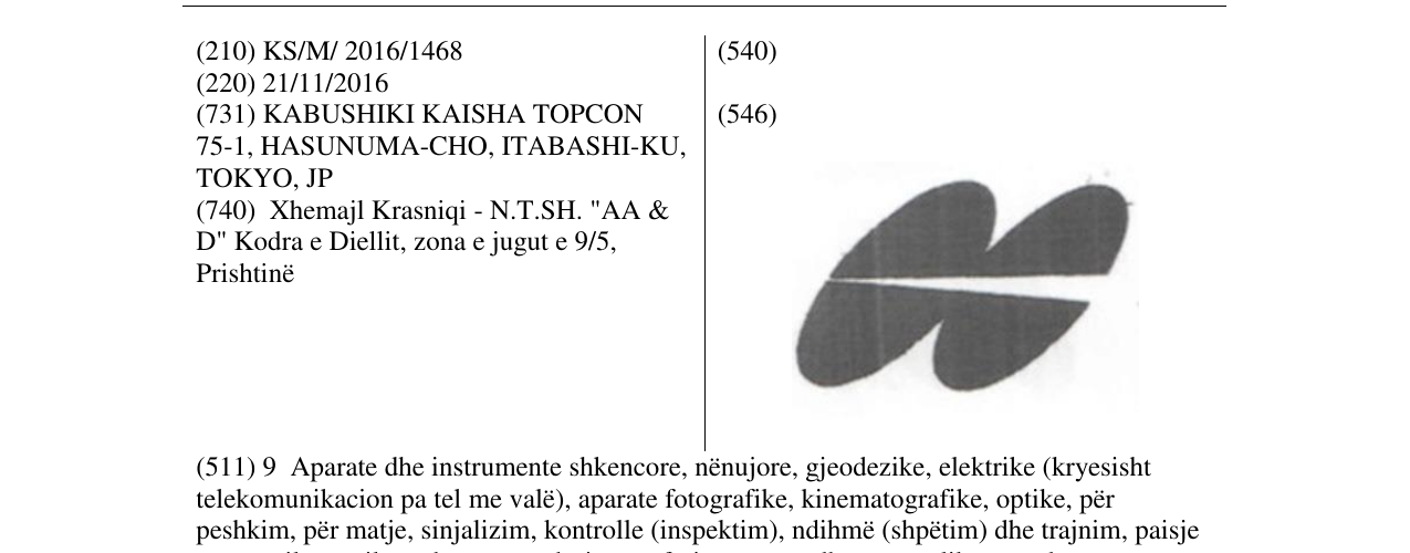 Zëri i markës Markë figurative në buletin