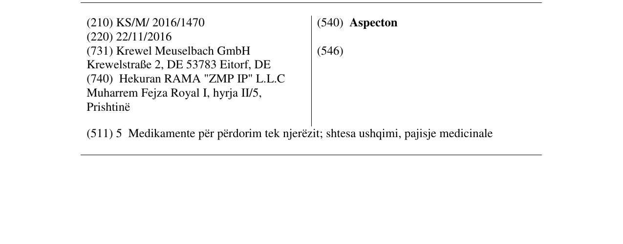 Zëri i markës Aspecton në buletin
