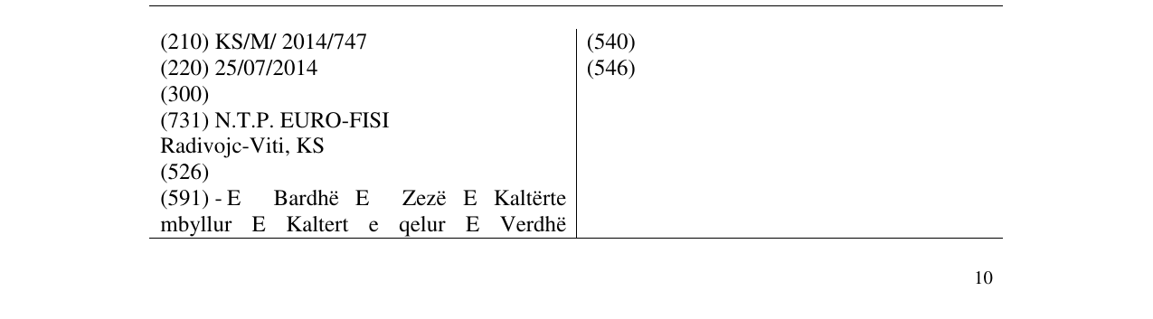 Zëri i markës eurofisi në buletin