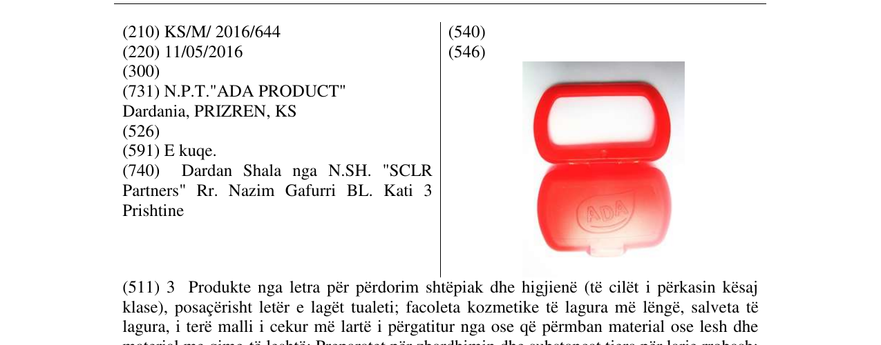Zëri i markës ADA në buletin