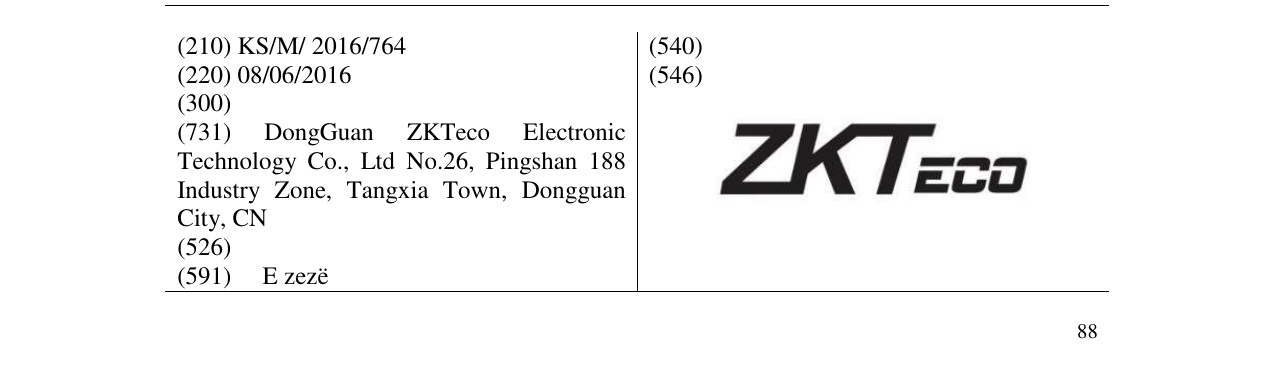 Zëri i markës ZKTeco në buletin