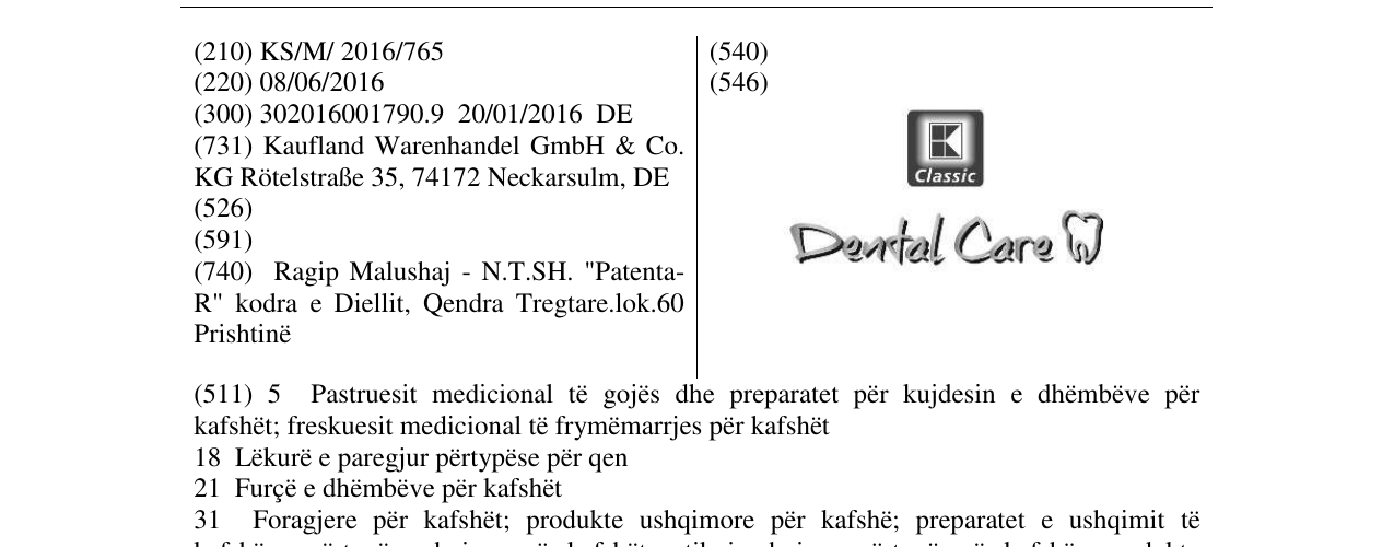 Zëri i markës Ciassic Dental Care në buletin