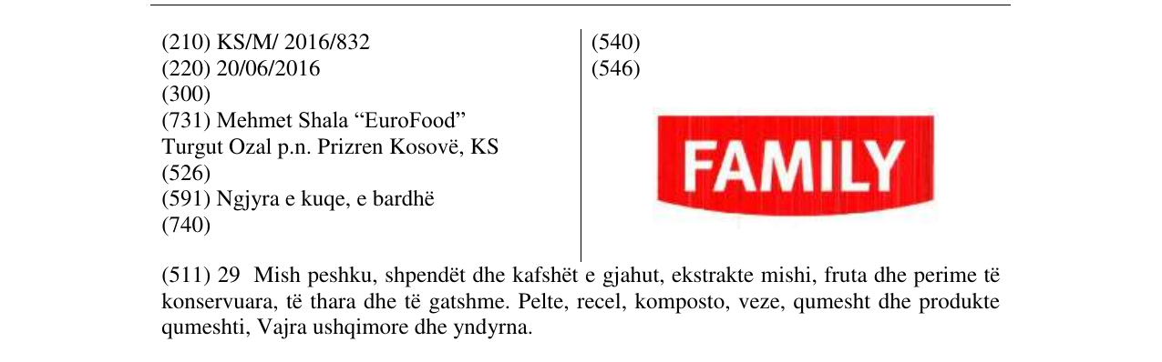 Zëri i markës FAMILY në buletin