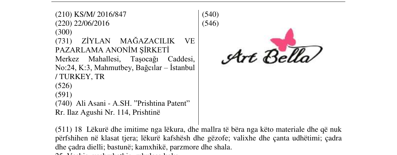 Zëri i markës ART BELLA në buletin